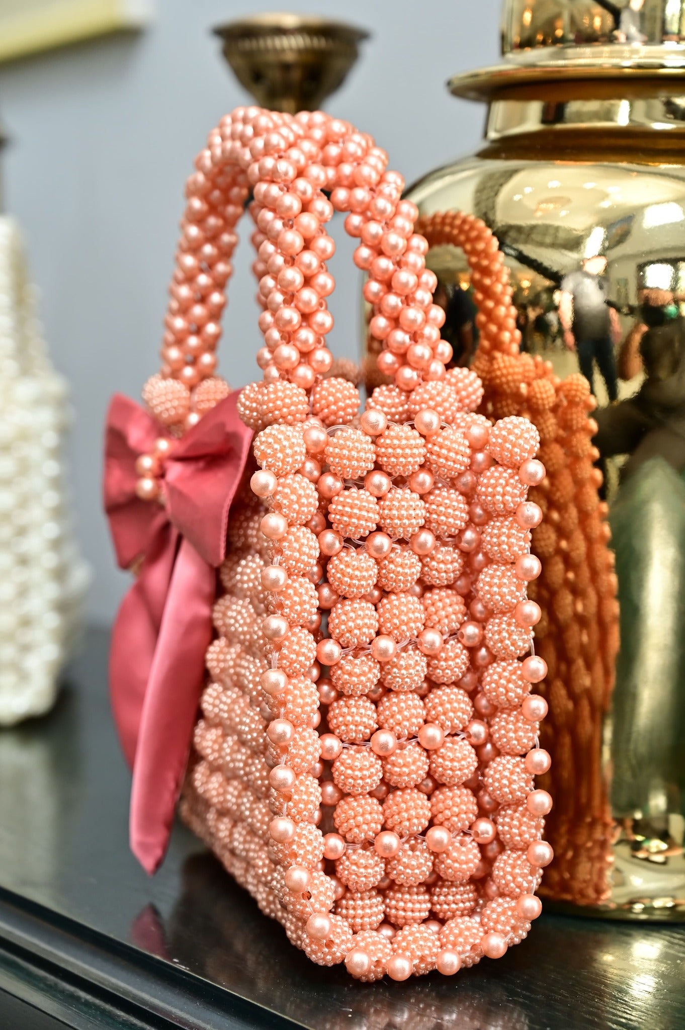 Handmade Pearl Bag - Pink