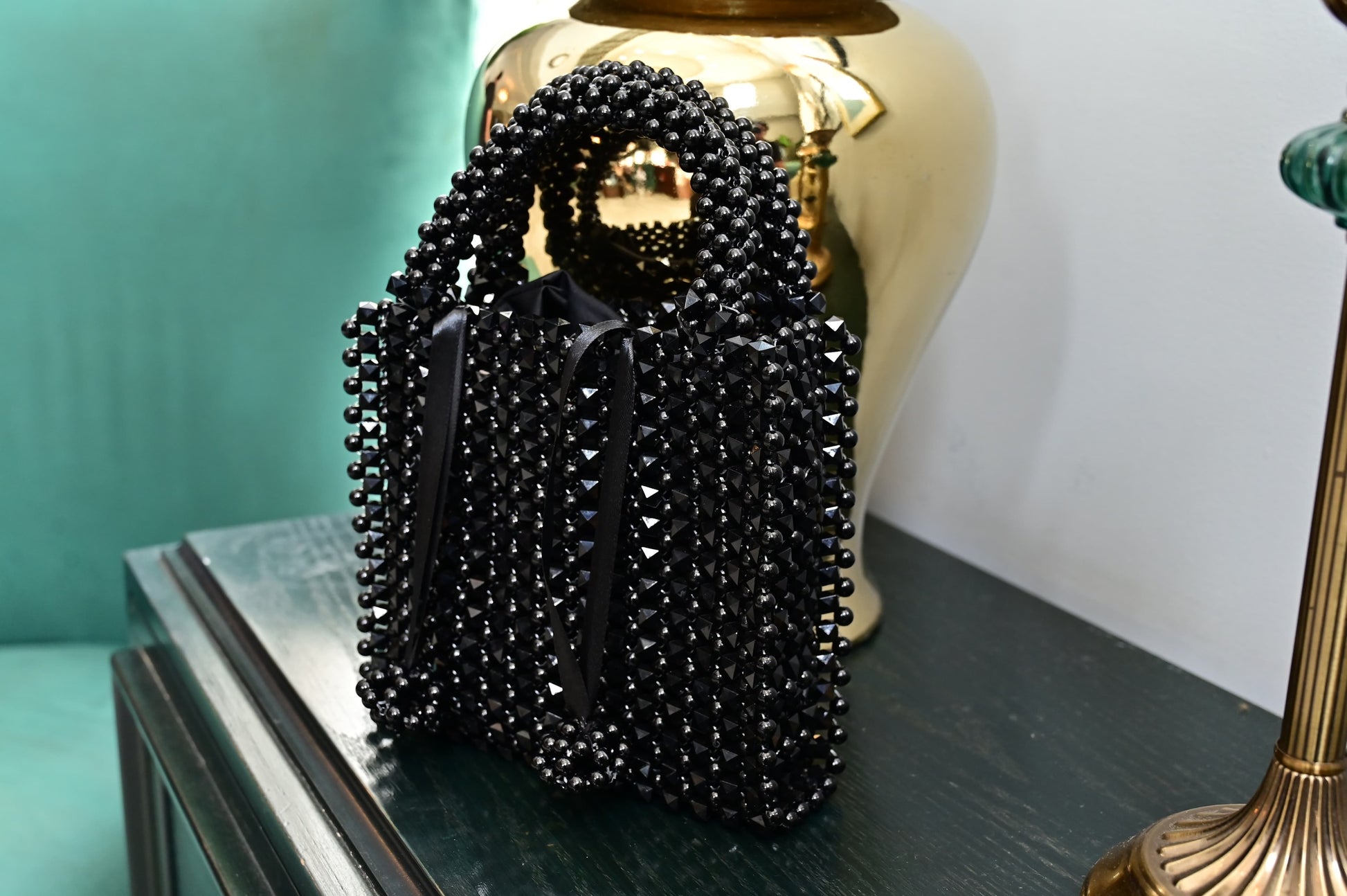 Handmade Pearl Bag - Black