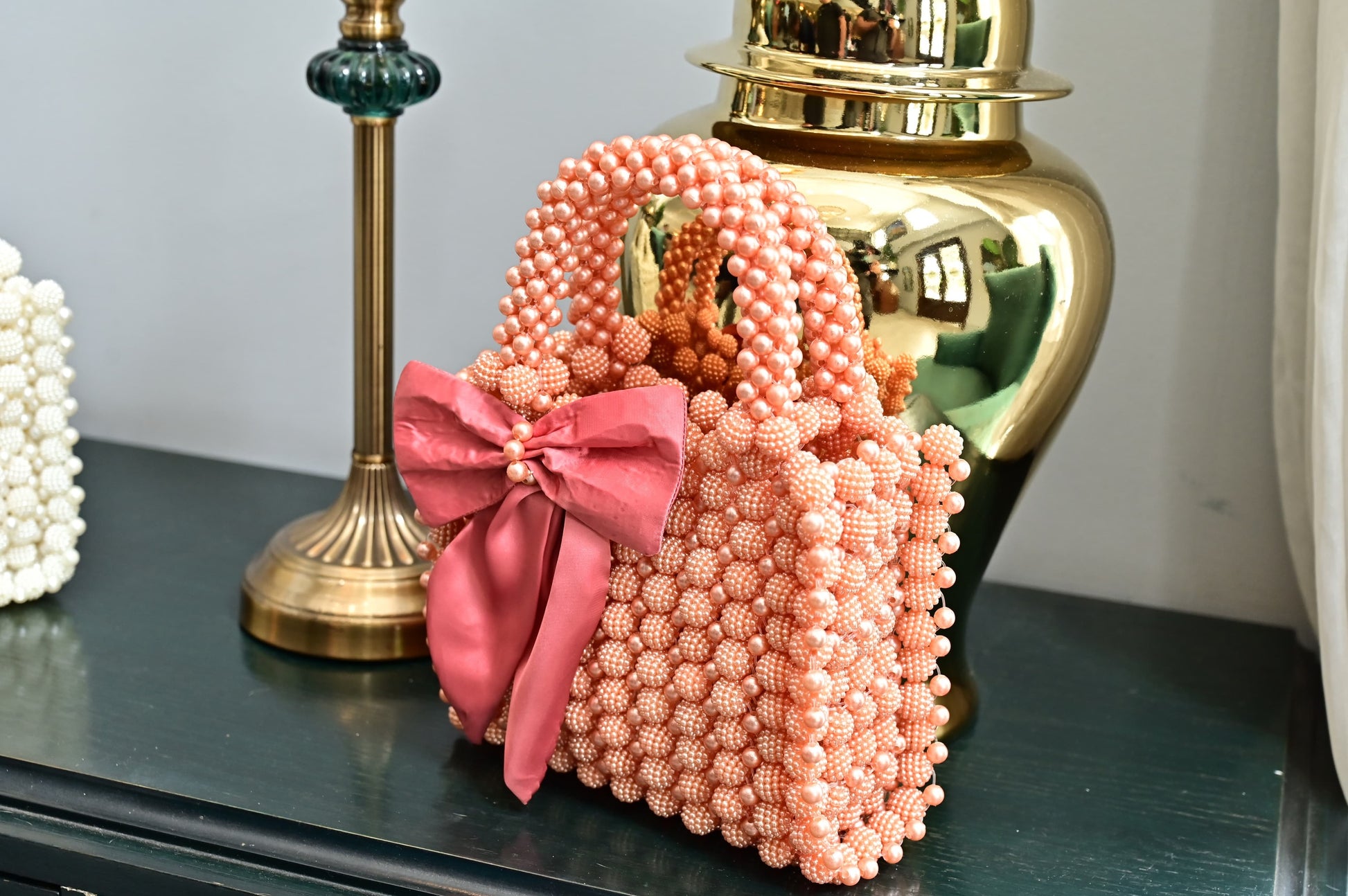 Handmade Pearl Bag - Pink